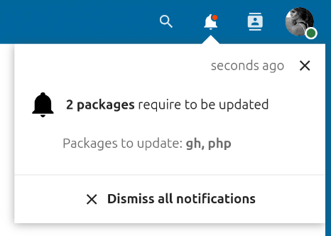 Notifications for system updates